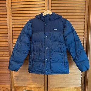 Patagonia Kids Bivy Down Jacket Navy Blue Size L